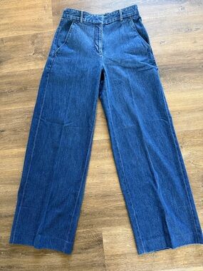 Aritzia Babaton Medium Blue Wide-Leg Trouser Denim Jeans